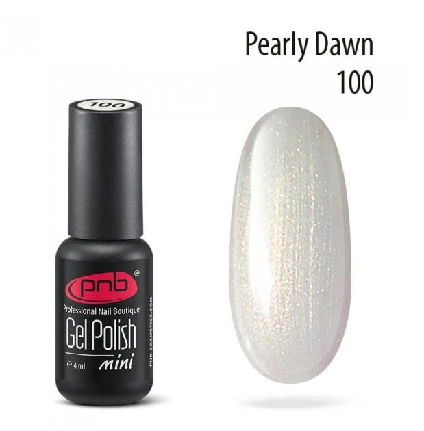Гель-лак PNB Mini №100 Pearly Dawn перлинний із золотим шиммером 4 мл