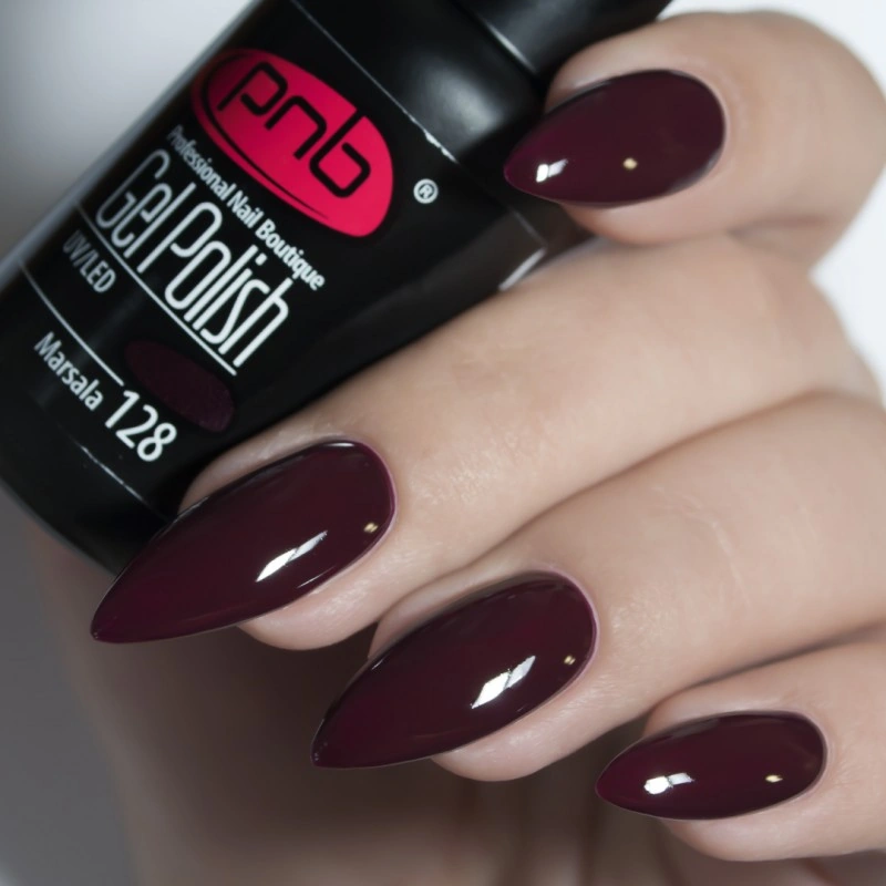 Гель лак PNB Mini №128 Marsala марсала, емаль 4 мл