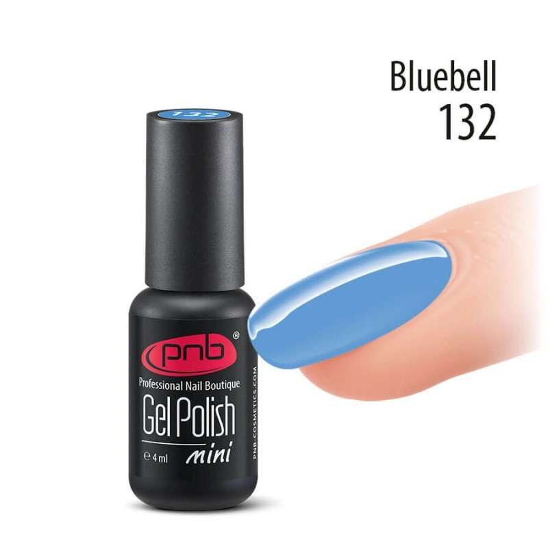 Гель-лак PNB Mini №132 Bluebell блакитний, емаль 4 мл