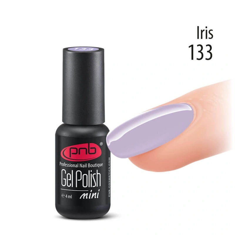 Гель-лак PNB Mini №133 Iris світло-бузковий, ледь помітний шиммер 4 мл