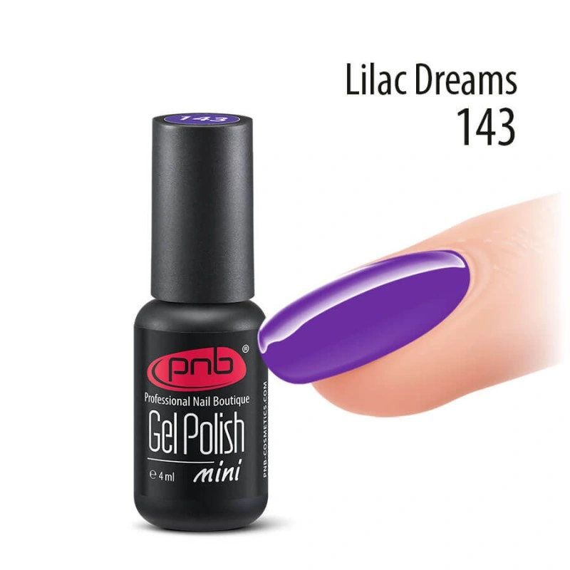 Гель-лак PNB Mini №143 Lillac Dreams фіалковий, емаль 4 мл