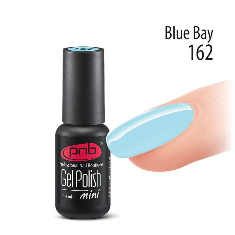 Гель-лак PNB Mini №162 Blue Bay світло-блакитний, емаль 4 мл