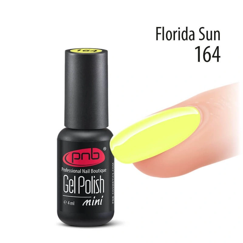 Гель-лак PNB Mini №164 Florida Sun світло-жовтий, емаль 4 мл