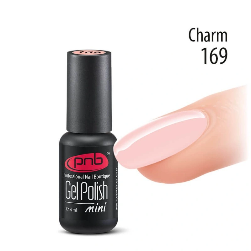 Гель-лак PNB Mini №169 Charm бежево-рожевий, емаль 4 мл
