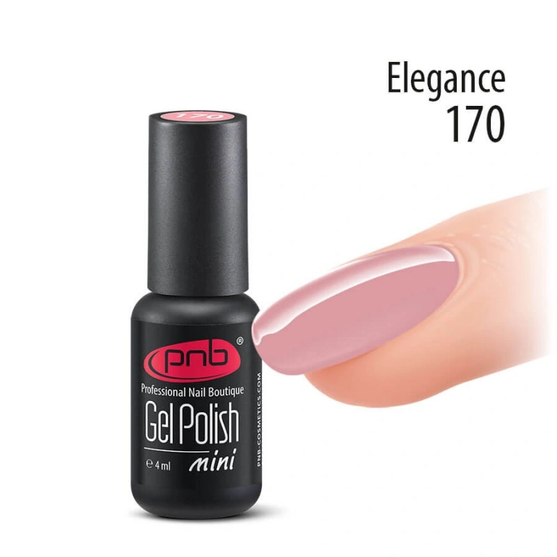 Гель-лак PNB Mini №170 Elegance приглушений пастельно-рожевий, емаль 4 мл