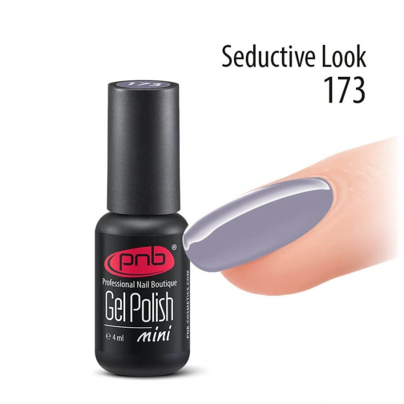 Гель-лак PNB Mini №173 Seductive Look приглушений сіро-ліловий, емаль 4 мл