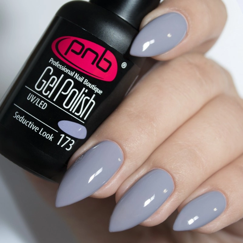 Гель-лак PNB Mini №173 Seductive Look приглушений сіро-ліловий, емаль 4 мл
