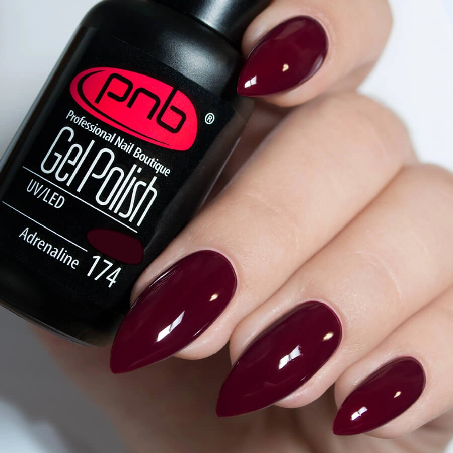 Гель-лак PNB Mini №174 Adrenaline винний, емаль 4 мл