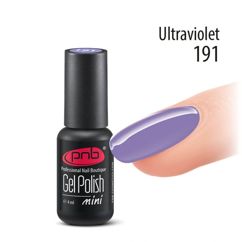 Гель-лак PNB Mini №191 Ultraviolet васильково-бузковий, емаль 4 мл