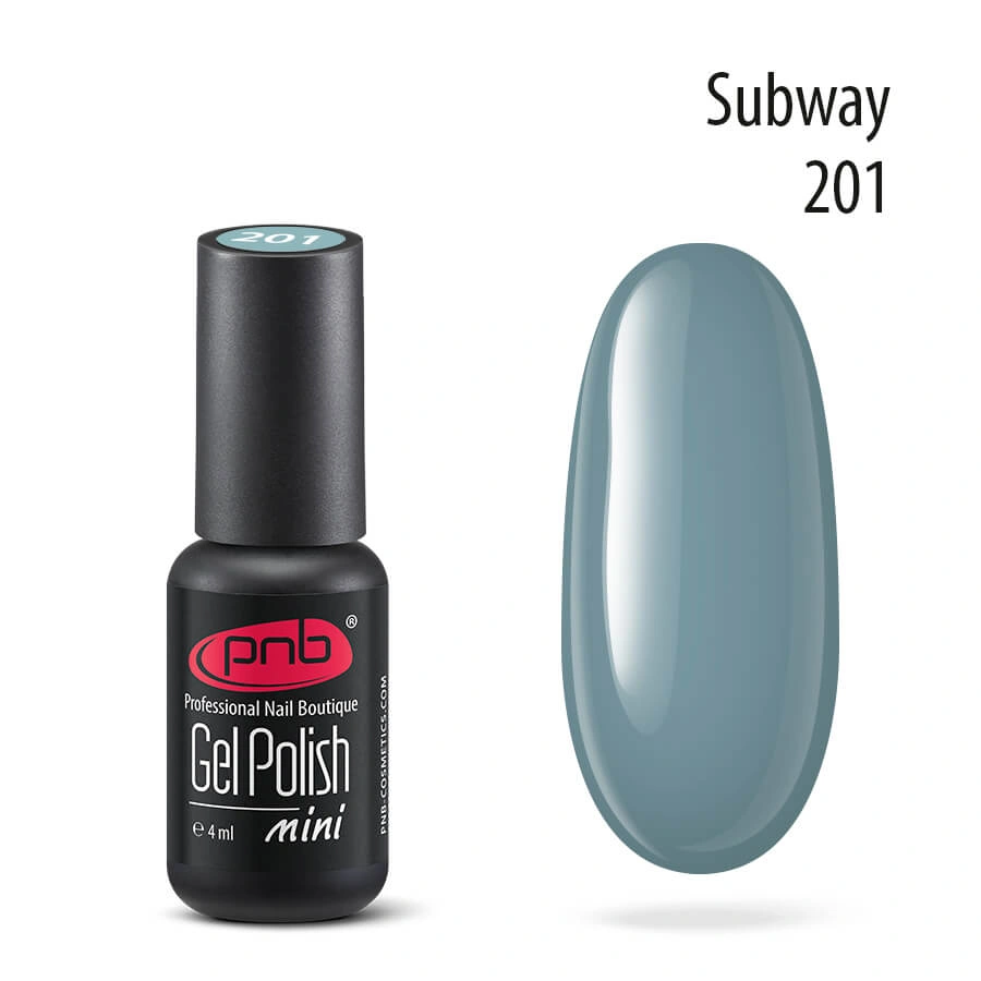 Гель-лак PNB Mini №201 Subway м`ятний, емаль 4 мл