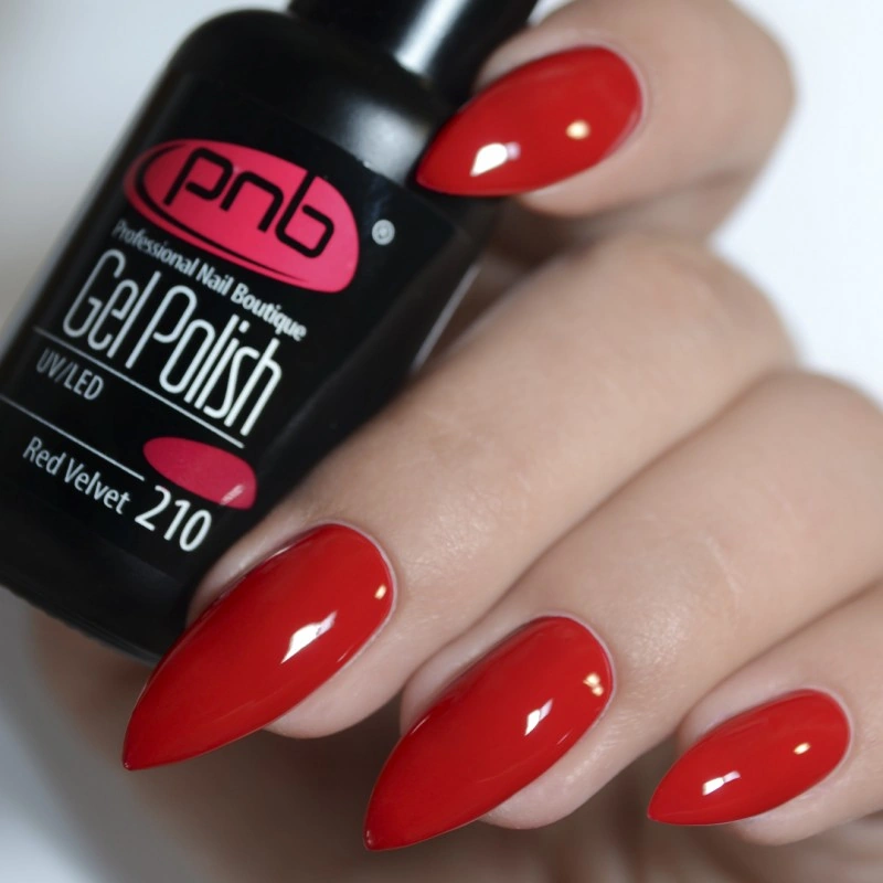 Гель-лак PNB Mini №210 Red Velvet вишнево-червоний, емаль 4 мл