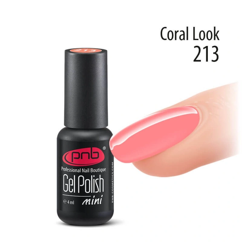 Гель-лак PNB Mini №213 Coral Look кораловий, емаль 4 мл