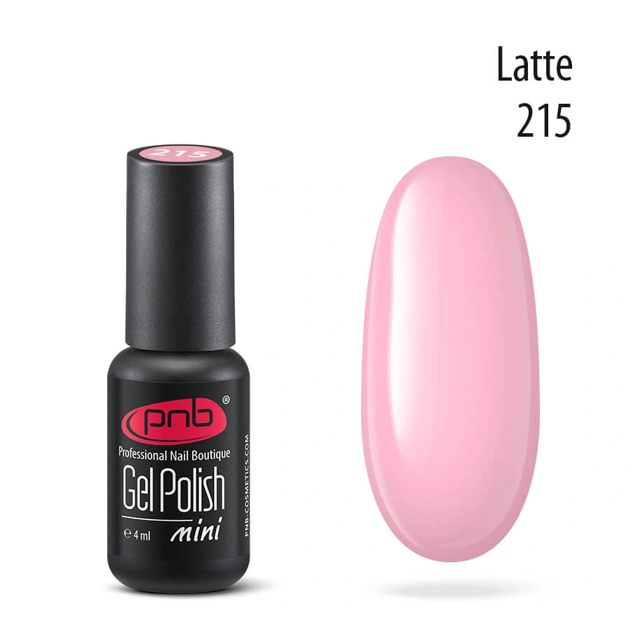 Гель-лак PNB Mini №215 Latte рожеве латте, емаль 4 мл