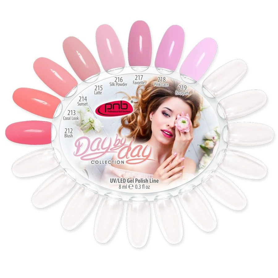 Гель-лак PNB Mini №216 Silk Powder пудровий світло-рожевий, емаль 4 мл