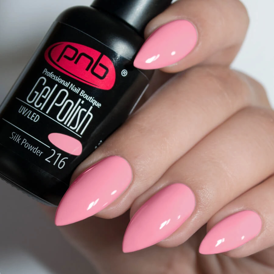Гель-лак PNB Mini №216 Silk Powder пудровий світло-рожевий, емаль 4 мл