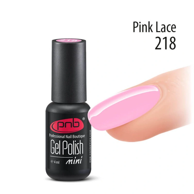Гель-лак PNB Mini №218 Pink Lace лилово-рожевий, емаль 4 мл