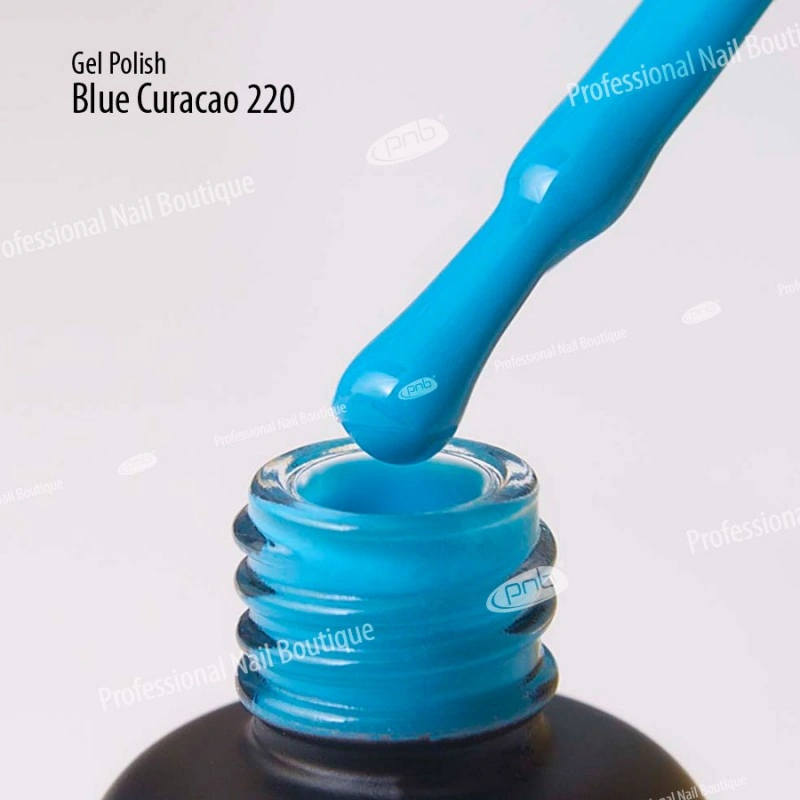 Гель-лак PNB Mini №220 Blue Curacao насичений яскраво-блакитний, емаль 4 мл