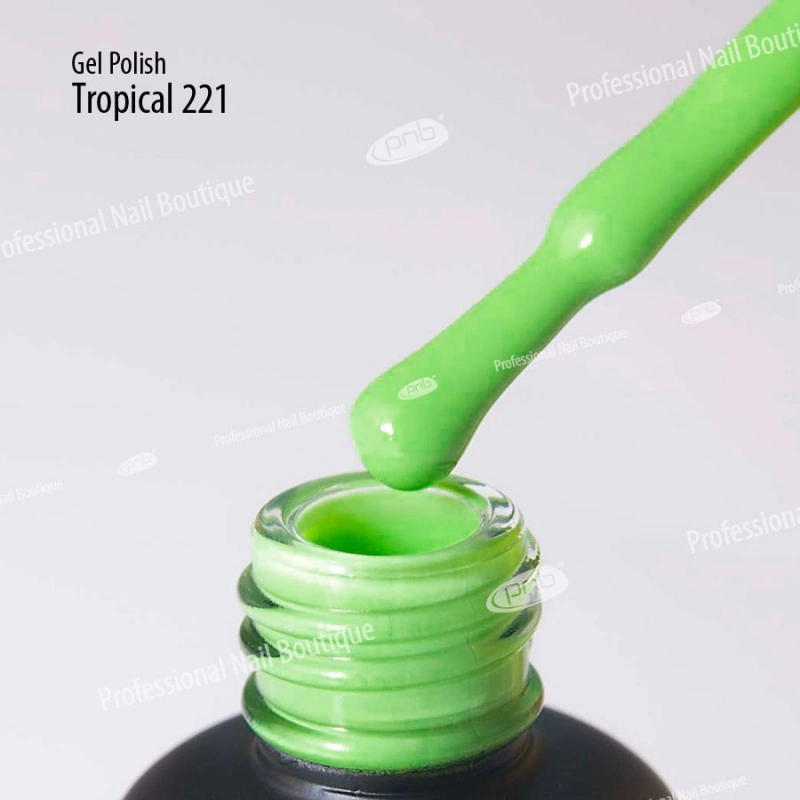 Гель-лак PNB Mini №221 Topical салатовий, емаль 4 мл