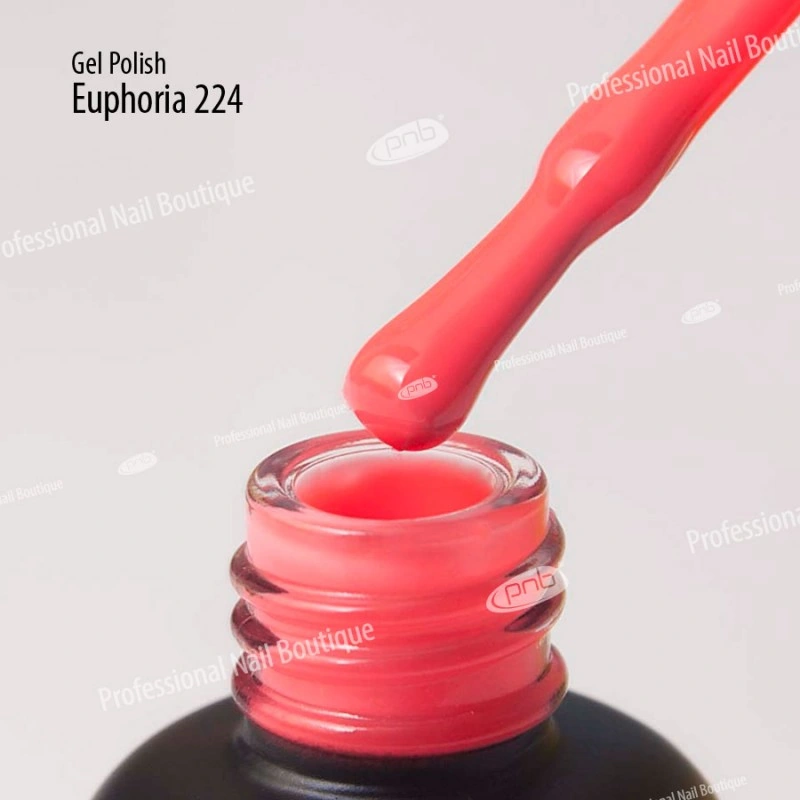 Гель-лак PNB Mini №224 Euphoria кораловий, емаль 4 мл