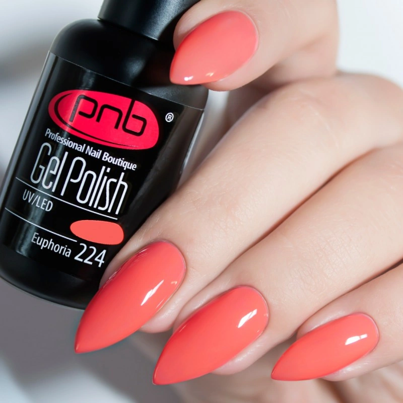 Гель-лак PNB Mini №224 Euphoria кораловий, емаль 4 мл