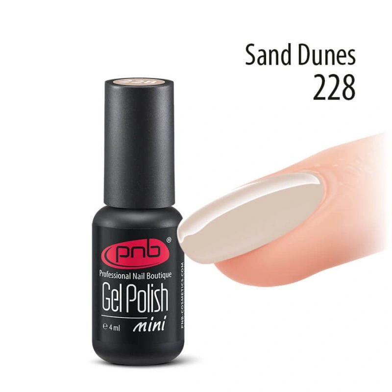 Гель-лак PNB Mini №228 Sand Dunes світло-пісочний, емаль 4 мл