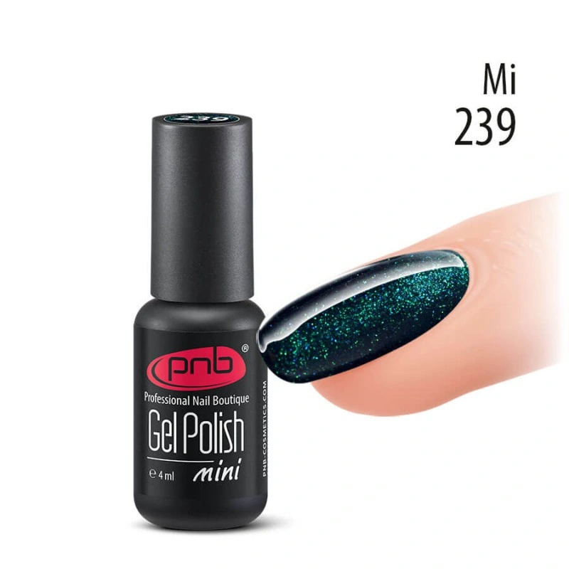Гель-лак PNB Mini №239 Mi зелений із шиммером 4 мл