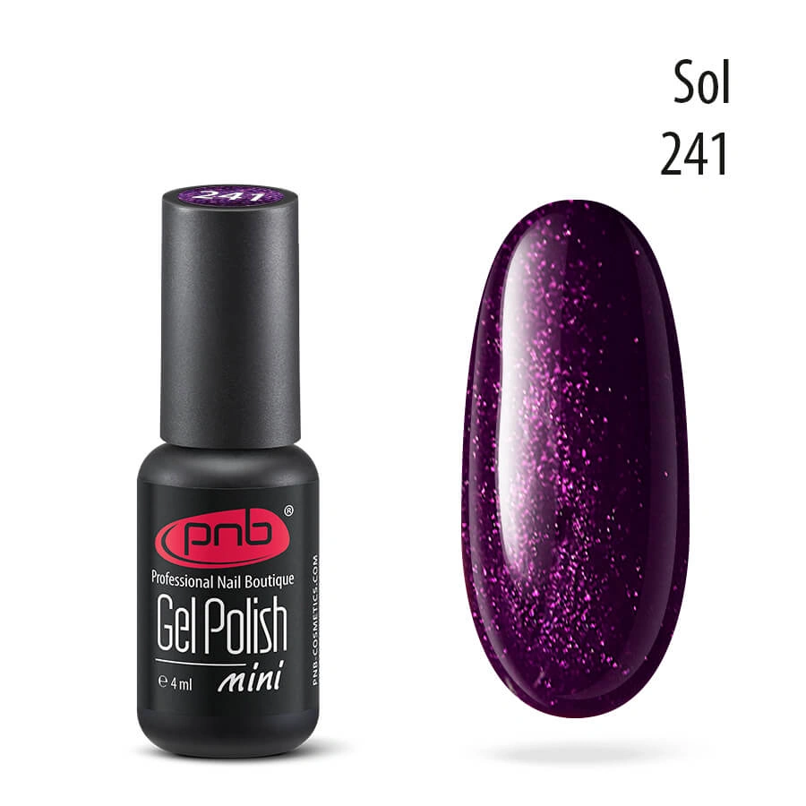 Гель-лак PNB Mini №241 Sol фіолетовий із шиммером 4 мл
