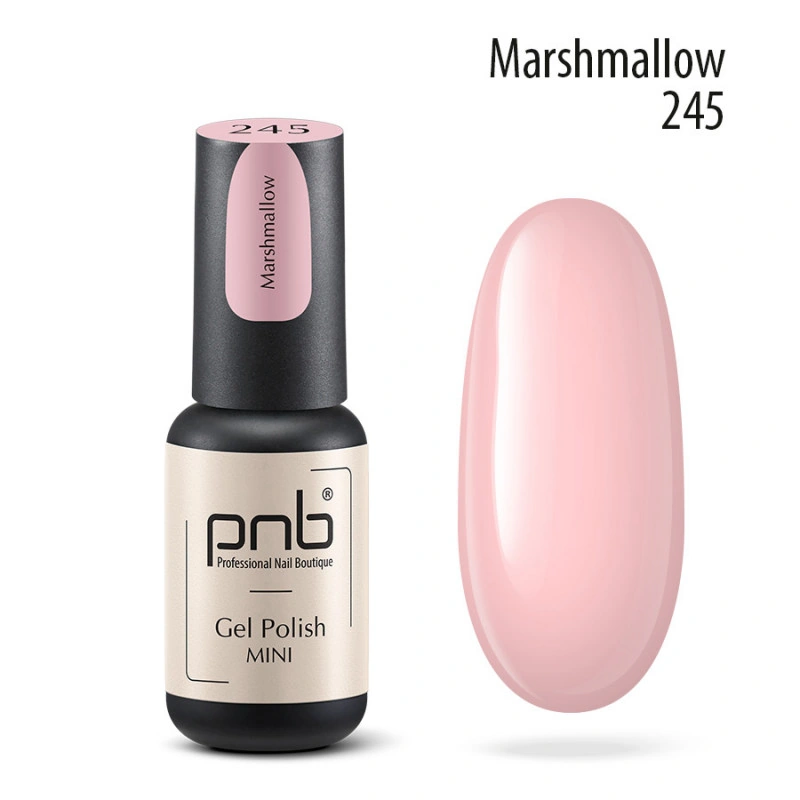 Гель-лак PNB Mini №245 Marshmallow вершково-полуничний суфле, емаль 4 мл
