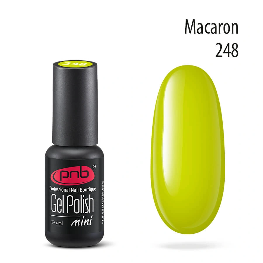 Гель-лак PNB Mini №248 Macaron лаймово-жовтий, емаль 4 мл