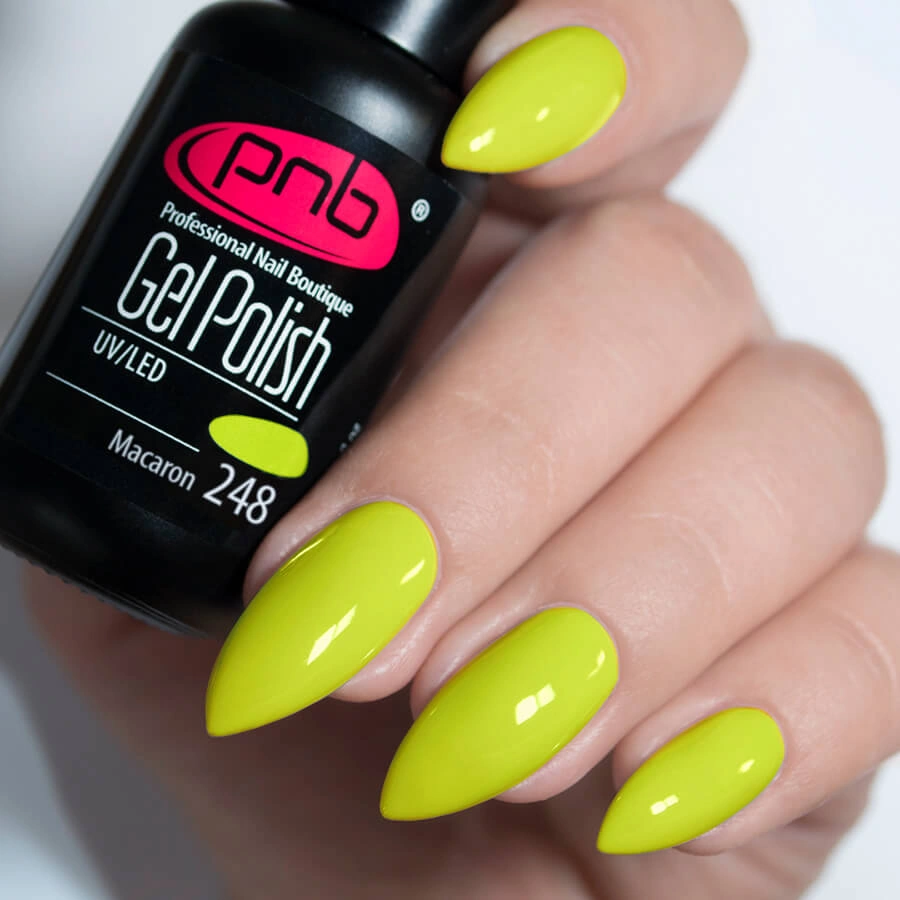 Гель-лак PNB Mini №248 Macaron лаймово-жовтий, емаль 4 мл