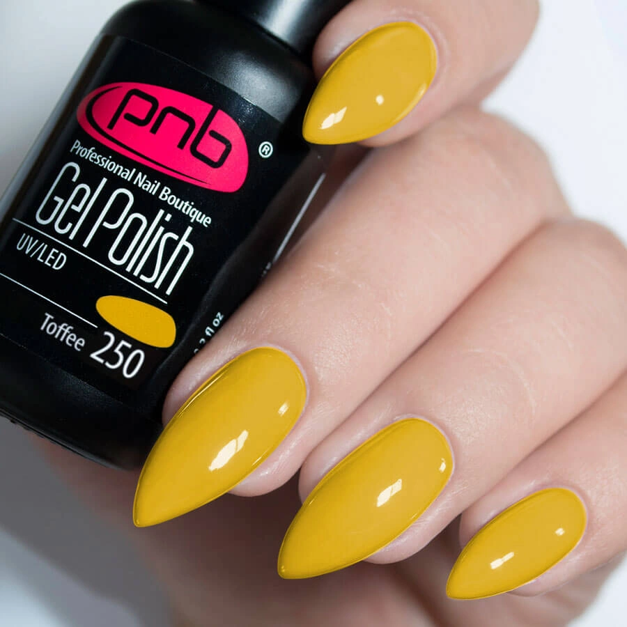 Гель-лак PNB Mini №250 Toffee гірчично-жовтий, емаль 4 мл