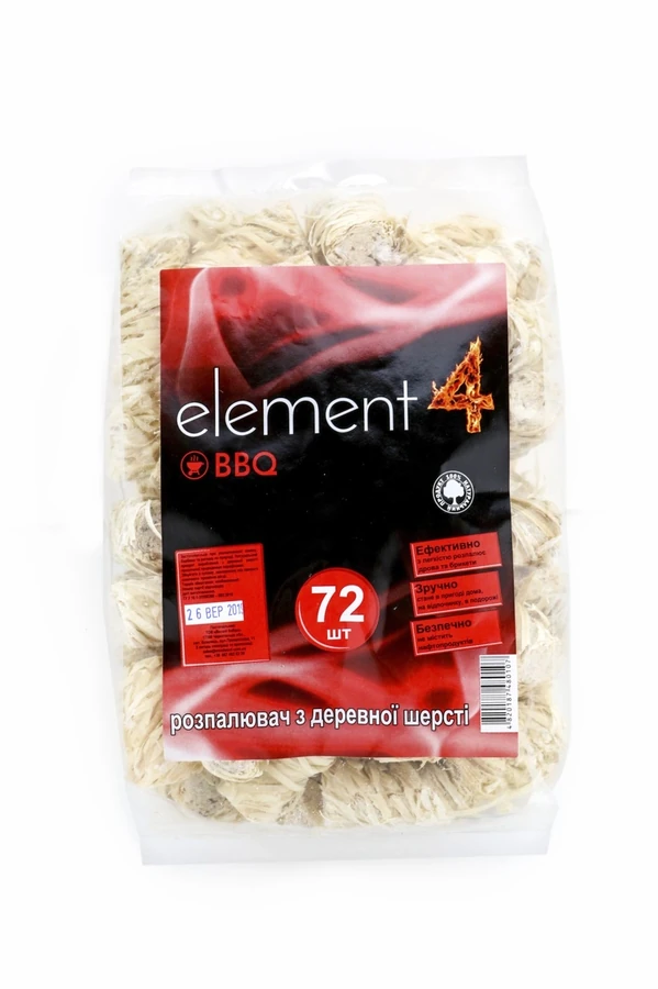 Розпалювання з деревної вовни Element4 Розпалювач із деревної вовни Fireplace 72 шт