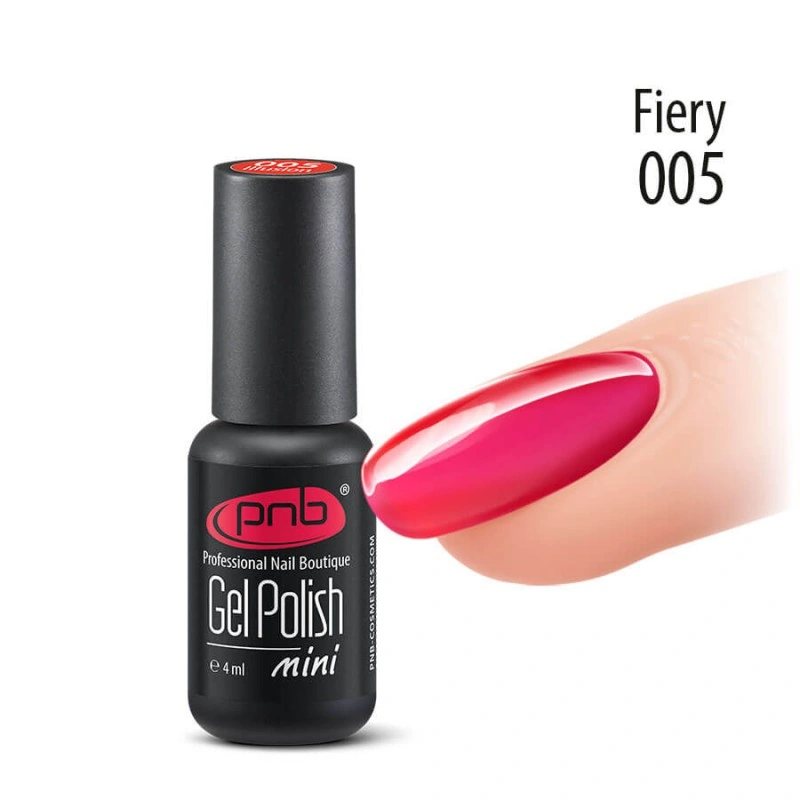 Гель-лак вітражний PNB Mini №005 Illusion Fiery червоний, емаль 4 мл