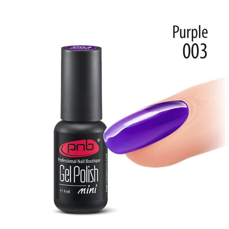Гель-лак вітражний PNB Mini №003 Illusion Purple фіолетовий, емаль 4 мл