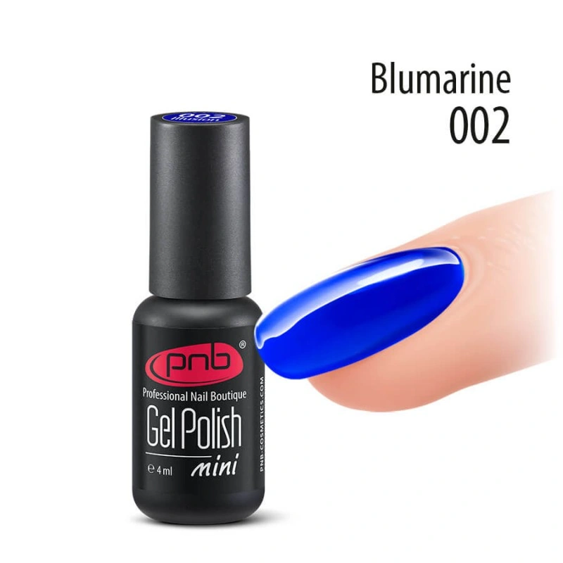 Гель-лак вітражний PNB Mini №002 Illusion Blumarine синій, емаль 4 мл