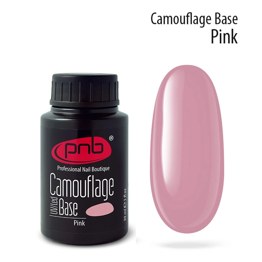 Камуфлююча каучукова база PNB UV/LED Camouflage Base Pink рожева 30 мл