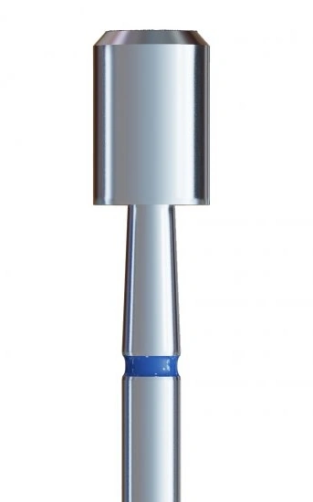 Фреза алмазна циліндр із верхнім напиленням Kodi Diamond Nozzle П№21 v104.157TR.524.050 синя, середній абразив 5.0 мм