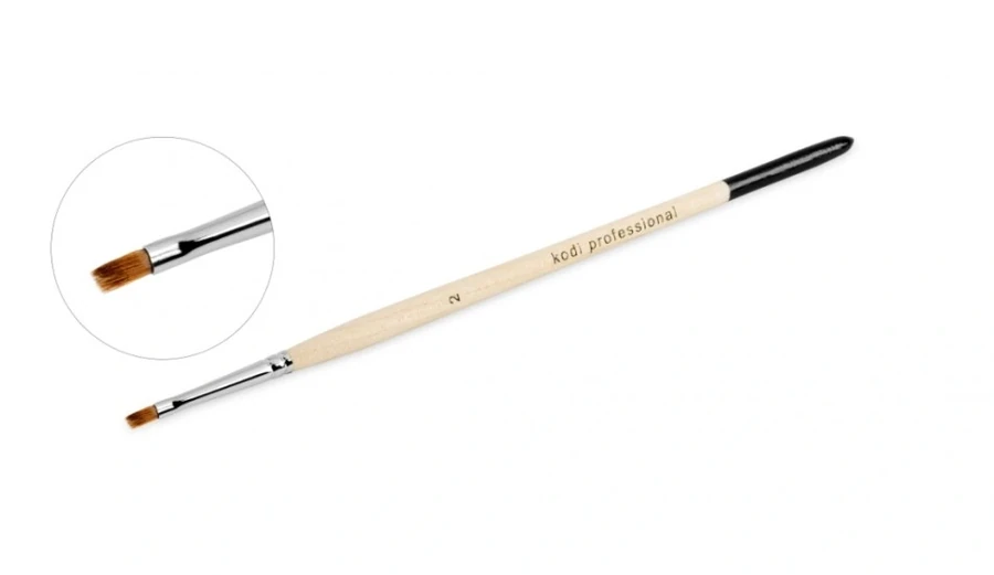 Пензель для моделювання гелем Kodi Brush for gel modeling №2 natural bristles натуральний ворс