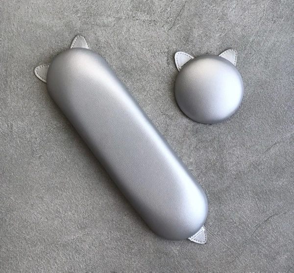 Підлокітник для манікюру Кіт Rainbowstore Armrest Cat Silver сріблястий