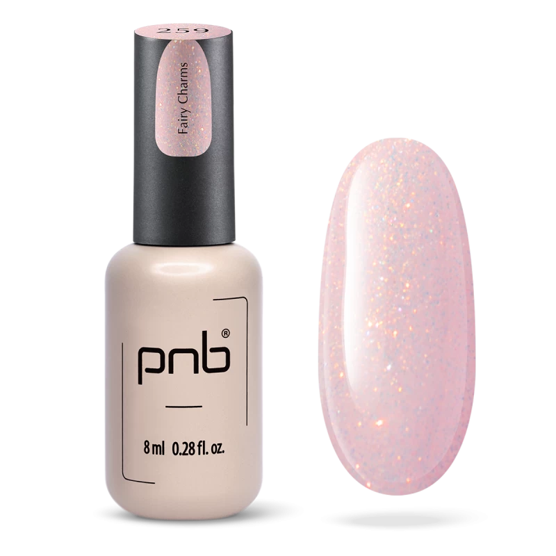 Гель-лак PNB №259 Fairy Charms ніжний світло-рожевий, мікрошиммер 8 мл