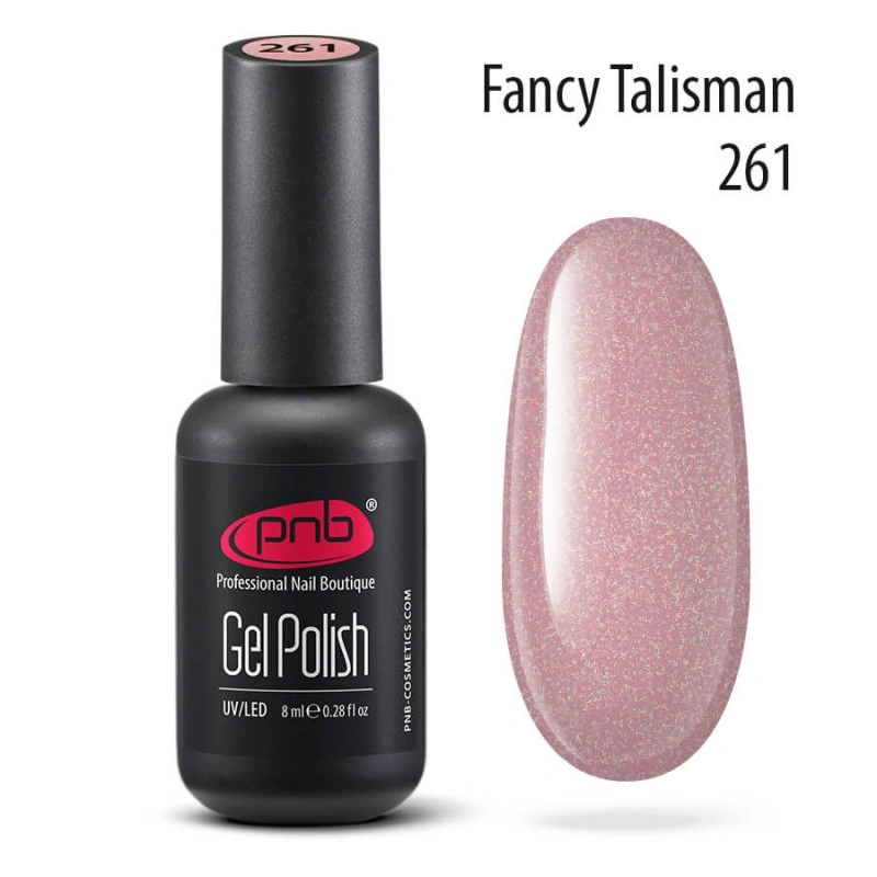 Гель-лак PNB №261 Fancy Talisman пильна троянда, мікрошиммер 8 мл