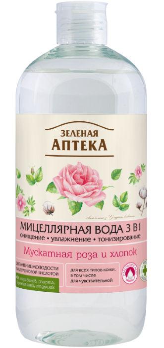 Зелена аптека Micellar Water Muscat Rose and Cotton 500 мл