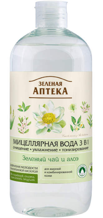 Зелена аптека Micellar Water Green Tea and Aloe 500 мл