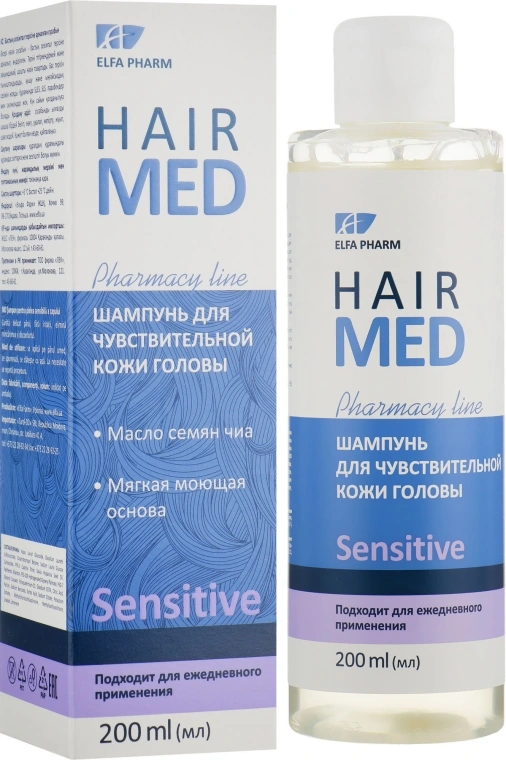 Шампунь для чутливої ​​шкіри голови Elfa Pharm Hair Med Sensitive Shampoo 200 мл