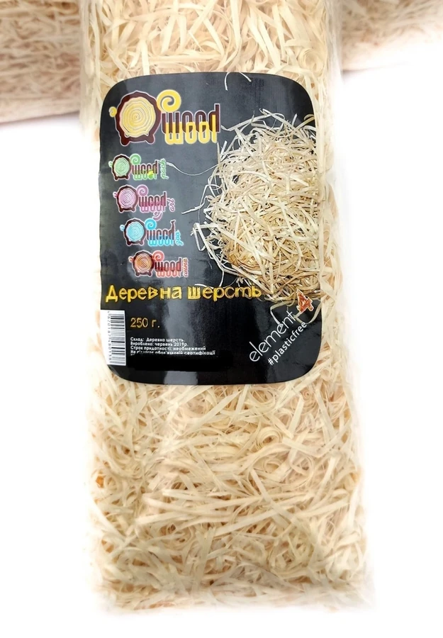 Декоративний наповнювач Woodwool Деревна шерсть 250 г