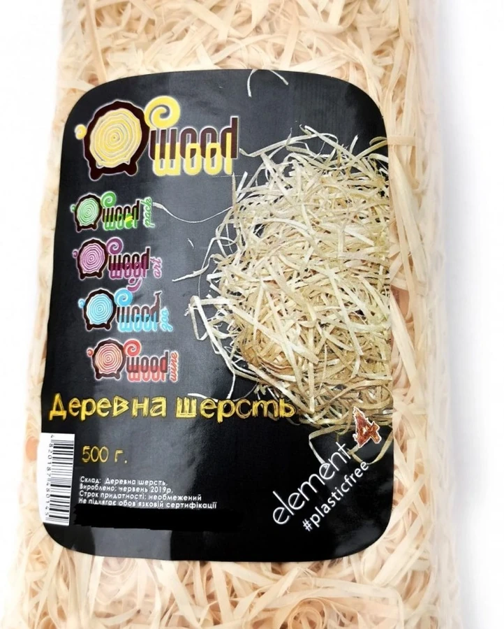 Декоративний наповнювач Woodwool Деревна шерсть 500 г