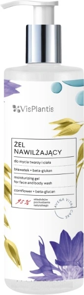 Зволожуючий гель для обличчя та тіла Vis Plantis Avena Vital Care Moisturizing Gel 400 мл