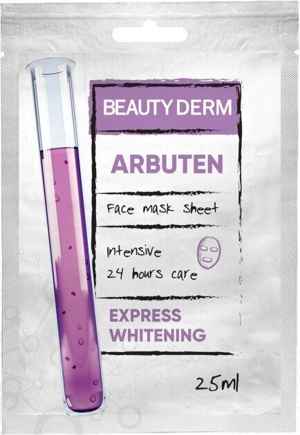 Тканинна маска для обличчя інтенсивна Арбутін Beauty Derm Arbuten Face Mask Sheet 25 мл