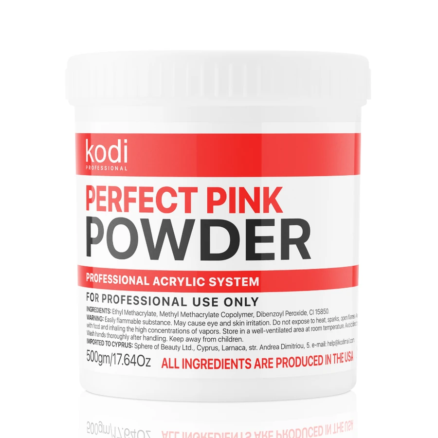 Базова рожево-прозора акрилова пудра Kodi Perfect Pink Powder 500 г