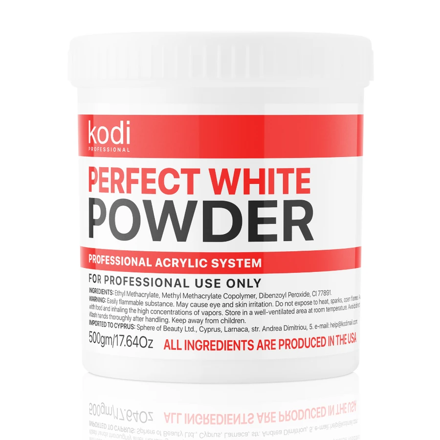 Біла акрилова пудра Kodi Perfect White Powder 500 г